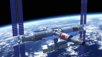 La estación espacial china es un complejo de módulos que permiten la estadía de humanos