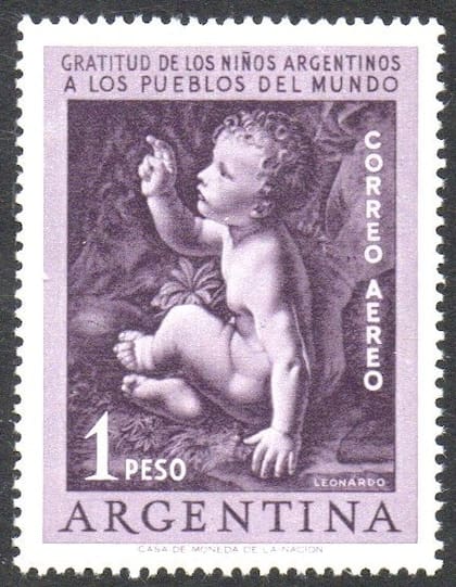 La estampilla con la que el correo argentino agradeció la ayuda internacional para luchar contra la poliomielitis