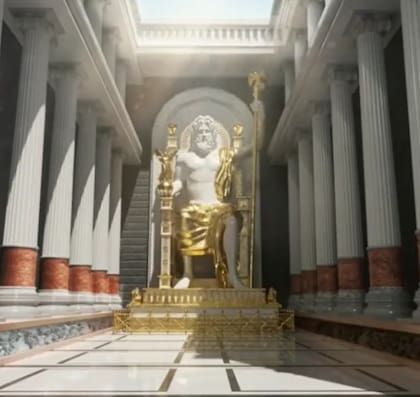 La Estatua de Zeus en Olimpia alcanzó una altura de 12 metros