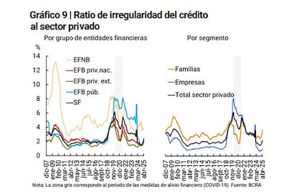La evolución de la irregularidad en los créditos, según el BCRA