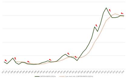 La evolución de los precios de la cartera mixta en los últimos 40 años