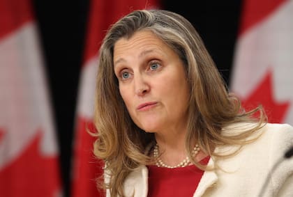 La ex ministra de Finanzas y viceprimera ministra de Canadá, Chrystia Freeland, otra de las posibles candidatas para reemplazar a Trudeau