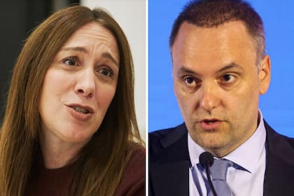 La exdiputada nacional de Pro, María Eugenia Vidal, junto al jefe de Gabinete, Manuel Adorni