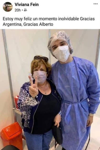 La exfiscal Viviana Fein subió su foto a su cuenta de Facebook luego de vacunarse contra el coronavirus