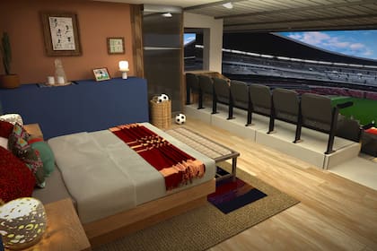 La experiencia permite dormir dentro del “templo” y con una vista privilegiada a la cancha