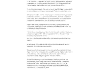 La explicación del DHS tras el disparo de un agente del ICE a un migrante venezolano