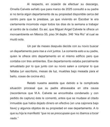 La explicación que Ornella Calvete dio sobre los US$700.000 y los departamentos de su padre