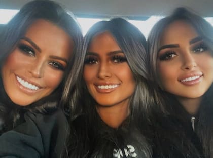 La exprincesa de Qatar, Kasia Gallanio, junto a dos de sus hijas