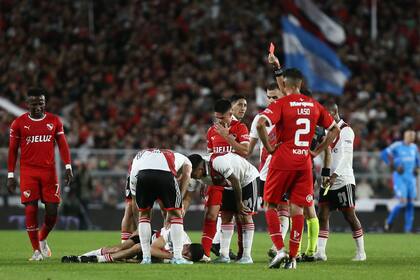 La expulsión de Damián Pérez ante River; Independiente está a dos puntos del último (Unión) en la Liga Profesional