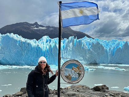 La extenista visitó el Perito Moreno