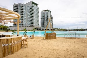 El banco que marca presencia en la muestra