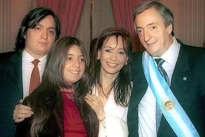 La familia unida, el día de la asunción de Néstor Kirchner, en 2003
