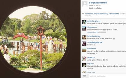 La familia Ardohain Vicuña paseó por el Jardín Japonés