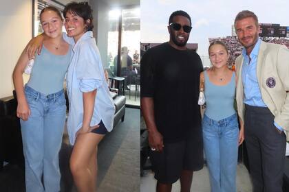 La familia Beckham recibió a los famosos en la cancha (Foto Instagram @victoriabeckham)