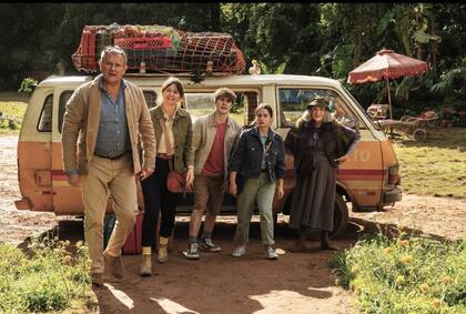 La familia Brown en tierras peruanas, acompañando a Paddington.