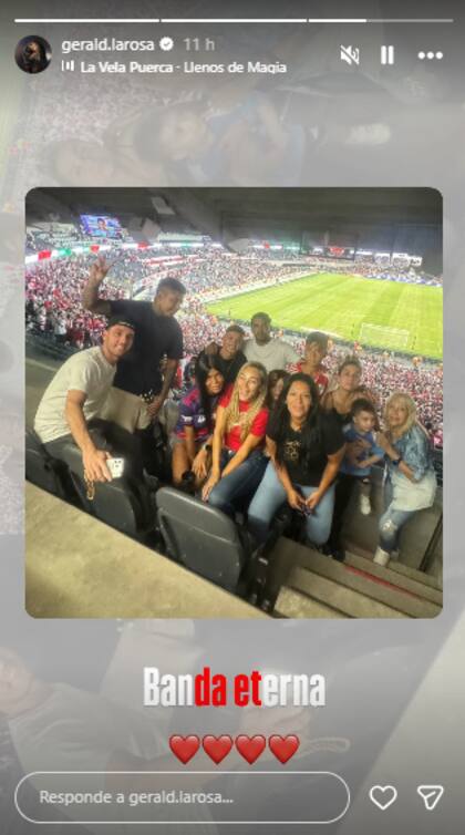 La familia de Gallardo dijo presente en el Monumental para la despedida del DT (Foto: Instagram @gerald.larosa)