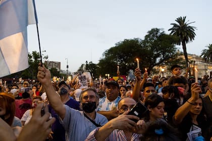 La familia de Lucas González en la marcha