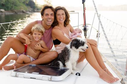 La familia en el barco