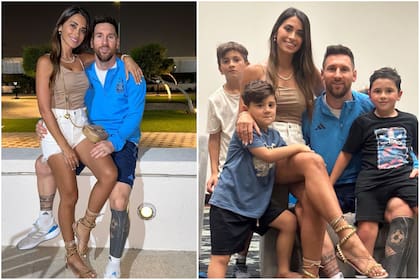 La familia Messi junta en Qatar (Foto: Instagram @antonelaroccuzzo)