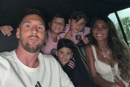 La familia Messi se muestra feliz en Miami (Foto Instagram @antonelaroccuzzo)