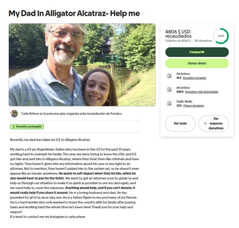 La familia recolectó más de 4800 dólares desde que crearon el GoFundMe