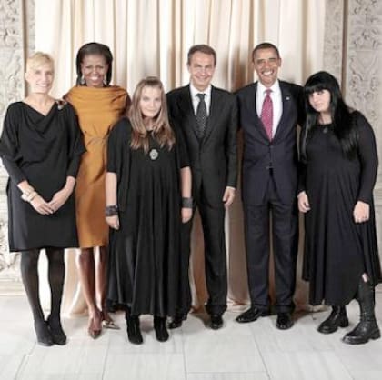 La familia Rodríguez Zapatero con el matrimonio Obama