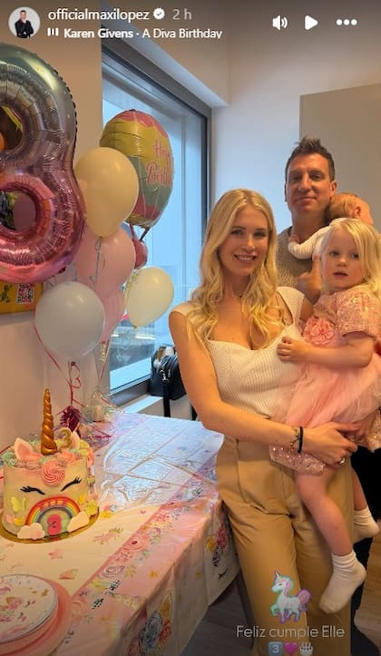 La familia unida: Daniela, Elle, Maxi López y Lando