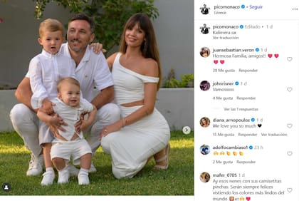 La familia unida: Pico Mónaco con su esposa Diana Arnopoulos y sus dos hijos Noah y León