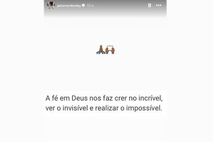 "La fe en Dios nos hace creer lo increíble, ver lo invisible y realizar lo imposible", el mensaje de Kesley (Instagram @jamersonkesley)