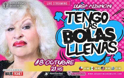 La fecha original del streaming que Albinoni tuvo que cambiar a último momento.