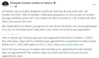 La fecha se venció el pasado 30 de septiembre