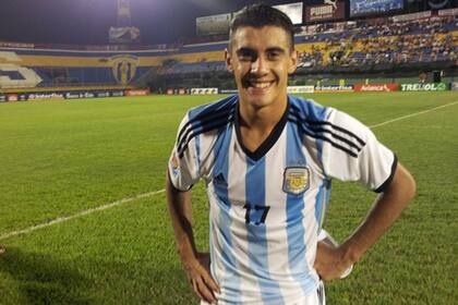 La felicidad de Berterame tras su gol ante Brasil