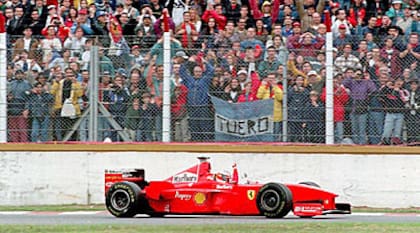 La Ferrari de Michael Schumacher, cuando triunfó en el Gran Premio de la Argentina, en 1998