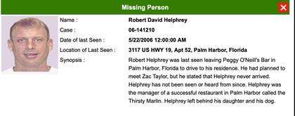 La ficha de desaparición de Robert Helphrey