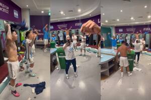 La fiesta en el vestuario argentino tras golear a Croacia en las semifinales del Mundial