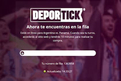 La fila virtual tiene más de un millón de personas esperando (Captura Deportick)