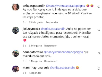 La filosa respuesta de la economista a su seguidora (Foto: Captura Instagram @anita.espasandin )