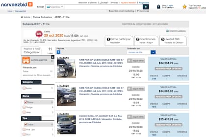 La firma casa de subastas Narvaez Bid remata parte de la flota del grupo Fiat-Chrysler