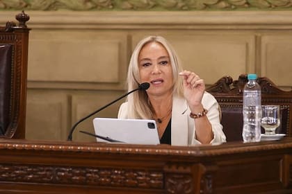 La fiscal general del Ministerio Público de Acusación, María Cecilia Vranicich, en la Legislatura de Santa Fe, al presentar su informe