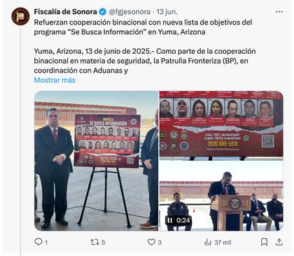 La Fiscalía de Sonora reveló quiénes son los objetivos principales de los más buscados. Foto: X