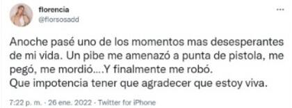 La Florencia Sosa relató un episodio de inseguridad que vivió en Río de Janerio