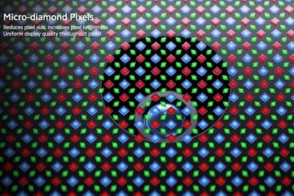 La forma en que se ubican los pixeles en la pantalla permite ubicar la cámara detrás de ella y minimizar la interferencia