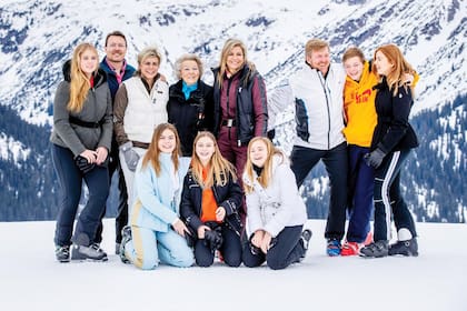 La foto anual de la familia real de Holanda en Lech, Austria, en 2020