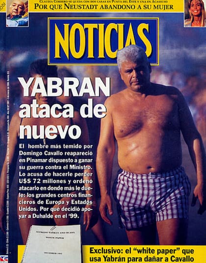 La tapa de Noticias de Yabrán con la foto de José Luis Cabezas salió el 5 de marzo de 1996