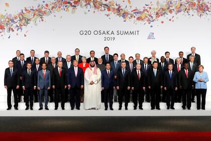 La foto de familia de los líderes del G-20, en Osaka, Japón