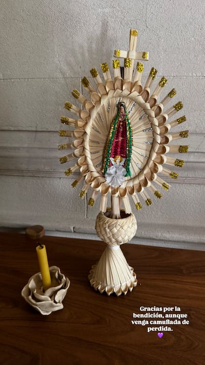 La foto de la Virgen de Guadalupe que publicó Evangelina Anderson