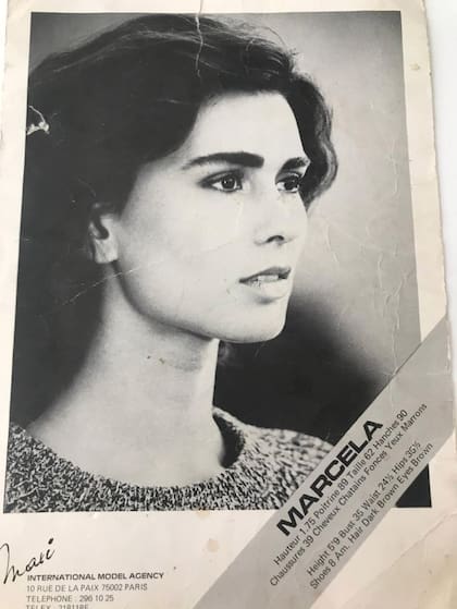 La foto de Marcela en el book de la agencia de París para la que trabajó.