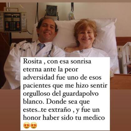 La foto de recuerdo que atesora su médico clínico.
