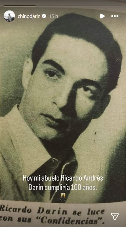 La foto de su abuelo que compartió el Chino