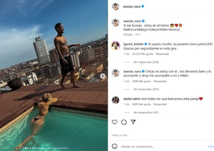 La foto de Wanda Nara con L-Gante en Milán que dio que hablar (Foto: Instagram @wanda_nara)